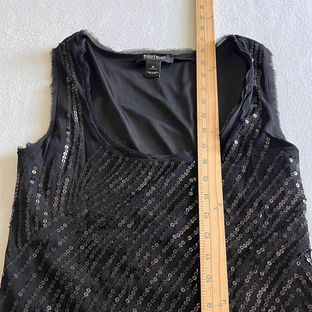 White House Black Market Sequin Tank Top M Sleeveless Party Top Layering Elegant - Picture 6 of 8